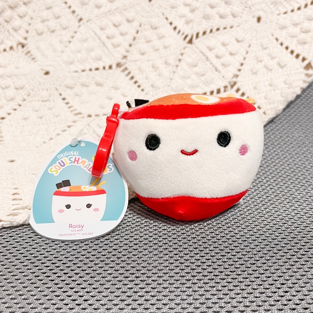 3.5” Raisy the Ramen Noodle Bowl Squishmallow Clip | BNWT